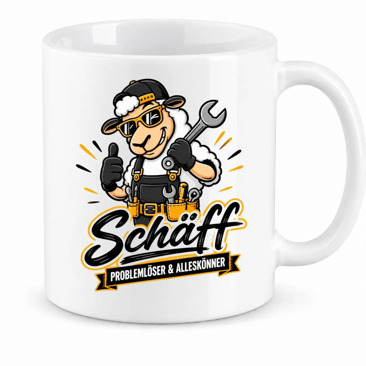 Tasse - Schaf Handwerker Mechaniker Motiv