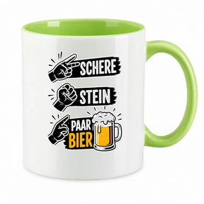 LIEBTASTISCH® Tasse mit Spruch - Schere Stein Paar Bier - lustige Kaffeetasse für Männer Biertrinker Bierliebhaber - Tassen - Bierglas - {FARBE}