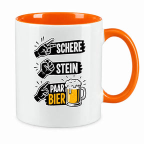 LIEBTASTISCH® Tasse mit Spruch - Schere Stein Paar Bier - lustige Kaffeetasse für Männer Biertrinker Bierliebhaber - Tassen - Bierglas - {FARBE}