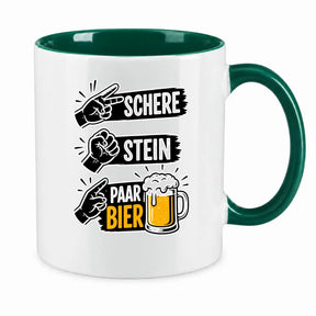 LIEBTASTISCH® Tasse mit Spruch - Schere Stein Paar Bier - lustige Kaffeetasse für Männer Biertrinker Bierliebhaber - Tassen - Bierglas - {FARBE}