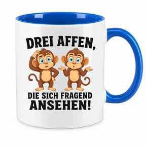 Tasse - Drei Affen, die sich fragend ansehen!