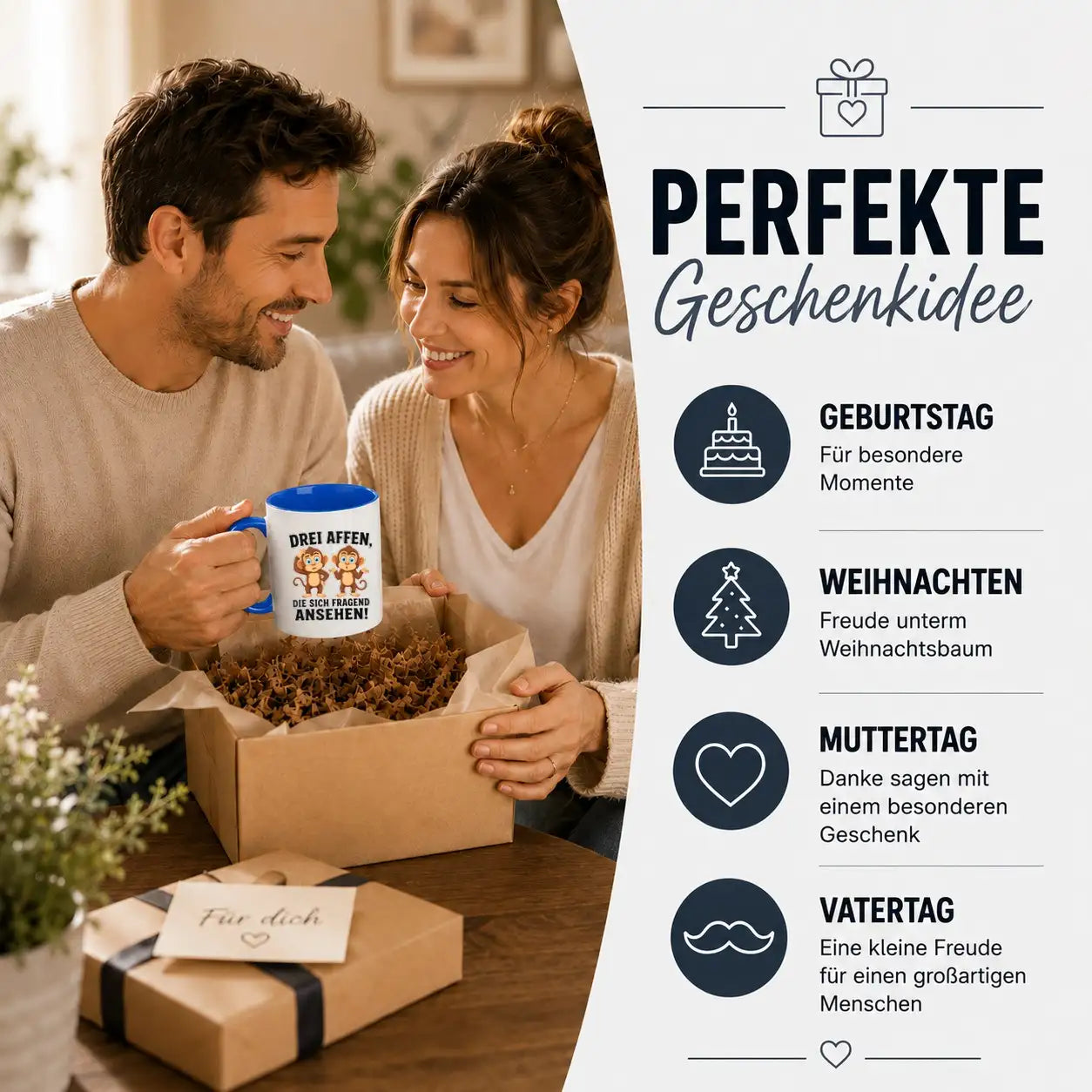 Tasse - Drei Affen, die sich fragend ansehen!