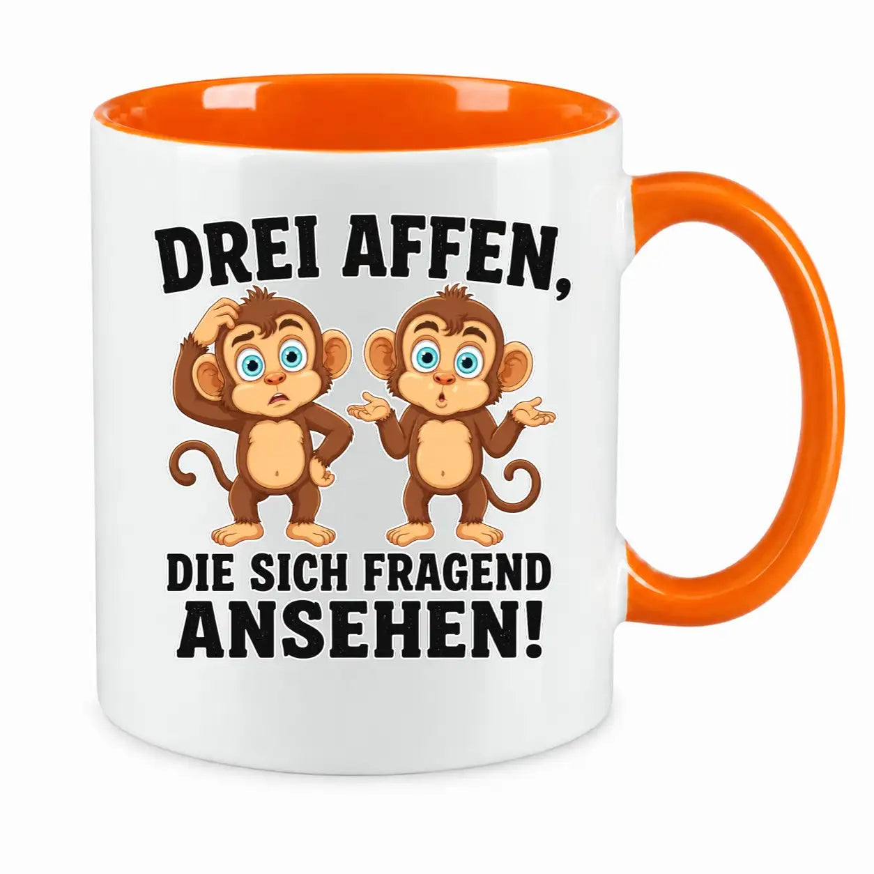 Tasse - Drei Affen, die sich fragend ansehen!