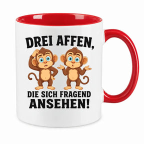 Tasse - Drei Affen, die sich fragend ansehen!