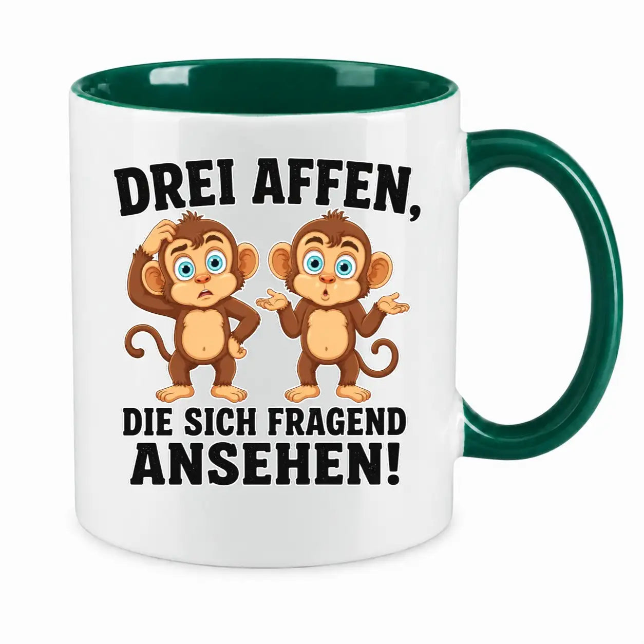 Tasse - Drei Affen, die sich fragend ansehen!