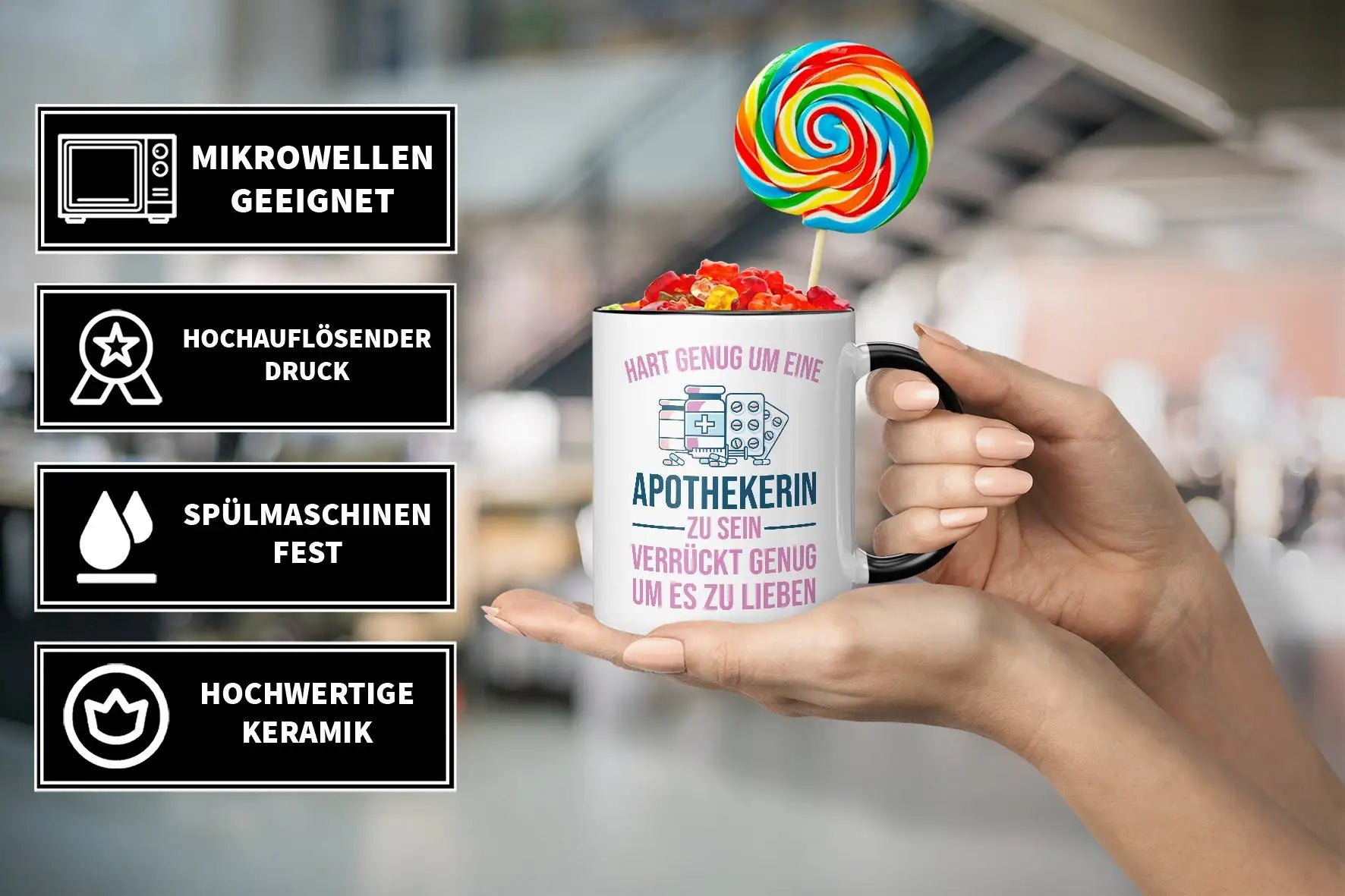 Tasse - Hart genug um eine Apothekerin zu sein verrückt genug um es zu lieben - Bild 3