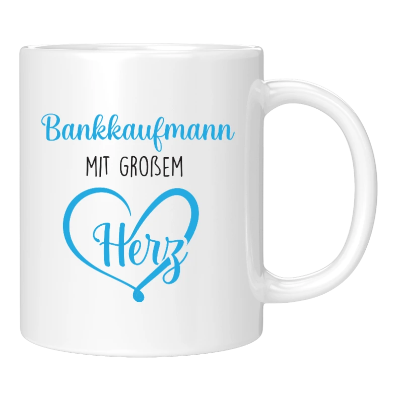 Tasse - Bankkauffrau mit großem Herz