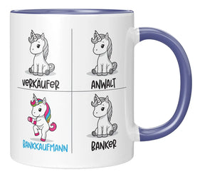 Tasse - Verkäufer Anwalt Bankkaufmann Banker - Blau