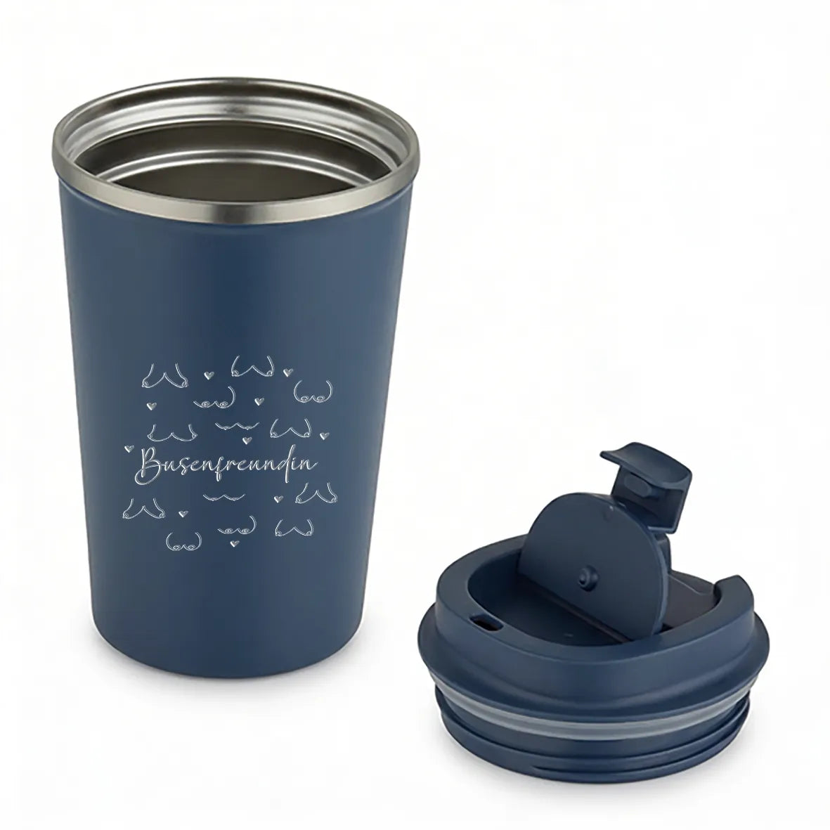 Thermobecher - Busenfreundin - Haleblau