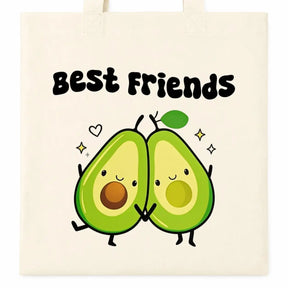 LIEBTASTISCH® Baumwolltasche Best Friends - Stofftasche Einkaufsbeutel für Damen mit Avocado Motiv - Geschenk beste Freundin Herzensmensch - Geschenke Für - {FARBE}