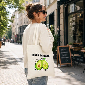 LIEBTASTISCH® Baumwolltasche Best Friends - Stofftasche Einkaufsbeutel für Damen mit Avocado Motiv - Geschenk beste Freundin Herzensmensch - Geschenke Für - {FARBE}