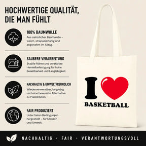 Baumwolltasche - I ❤ Basketball