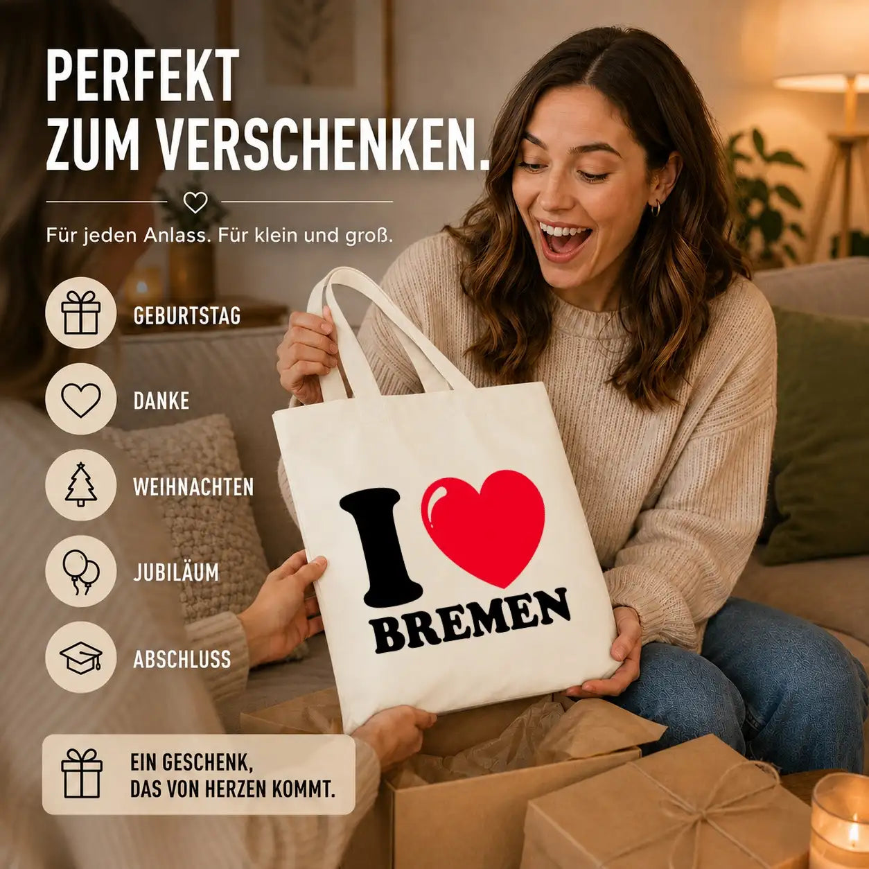 Baumwolltasche - I ❤ Bremen