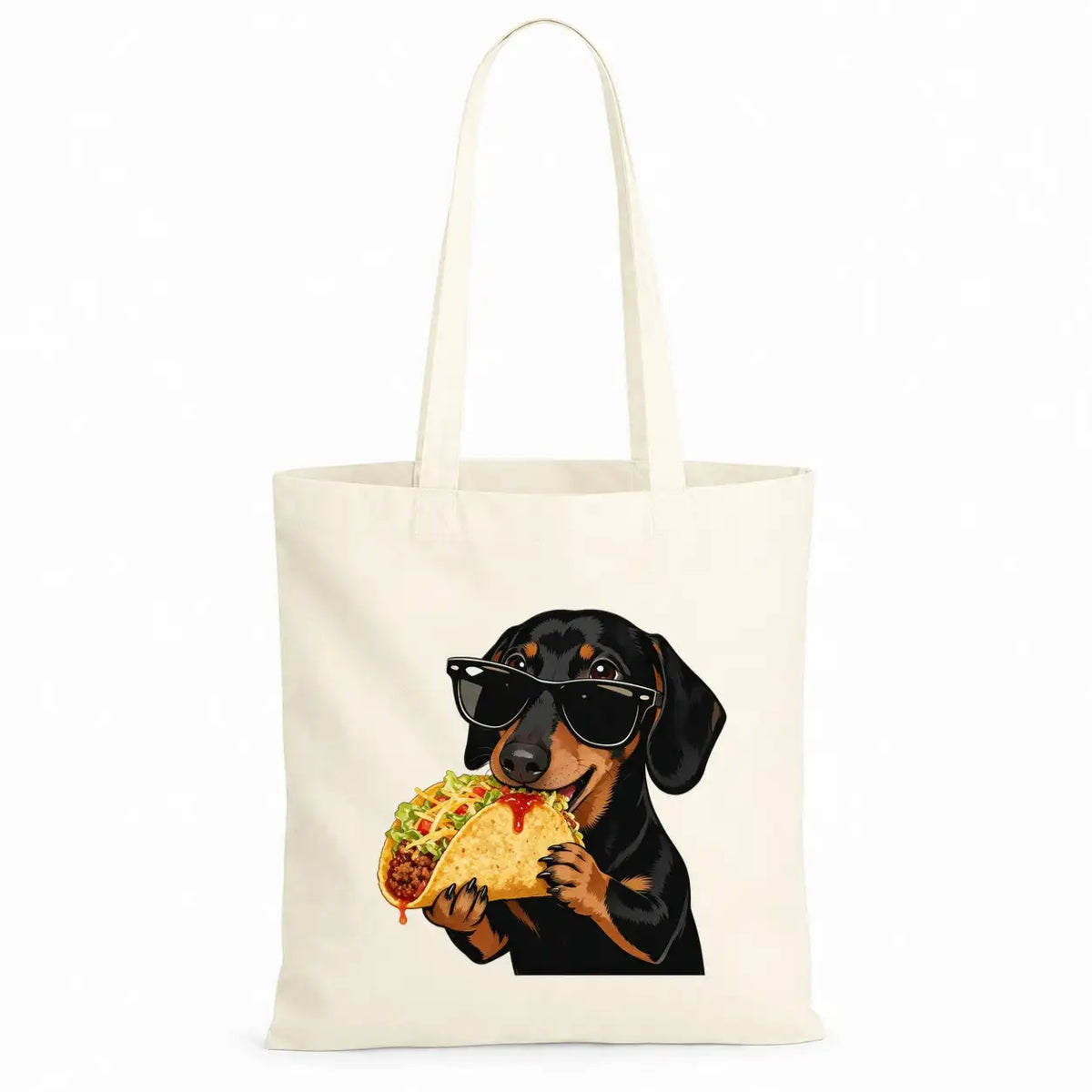 Baumwolltasche - Dackel Sonnenbrille Taco