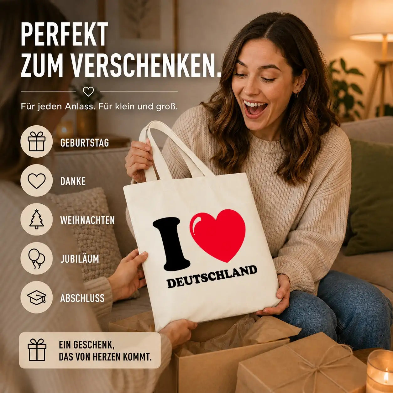 Baumwolltasche - I ♥ Deutschland