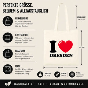 Baumwolltasche - I ❤ Dresden