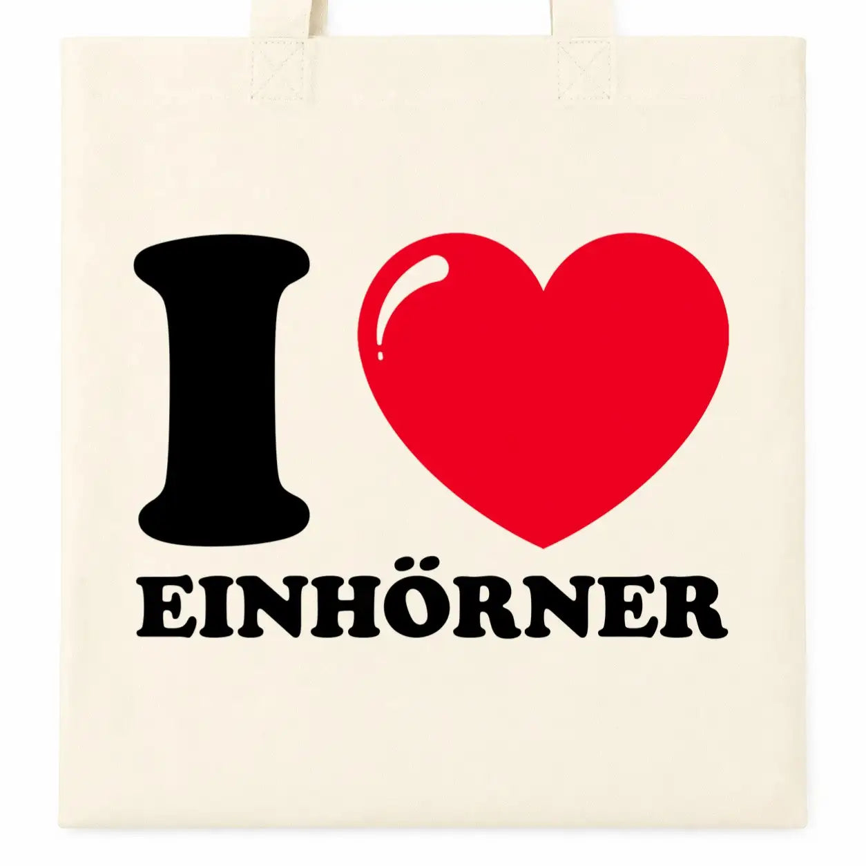 Baumwolltasche - I ❤ Einhörner