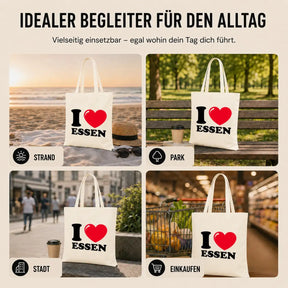 Baumwolltasche - I ❤ Essen