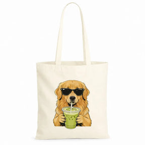Baumwolltasche - Golden Retriever mit Sonnenbrille