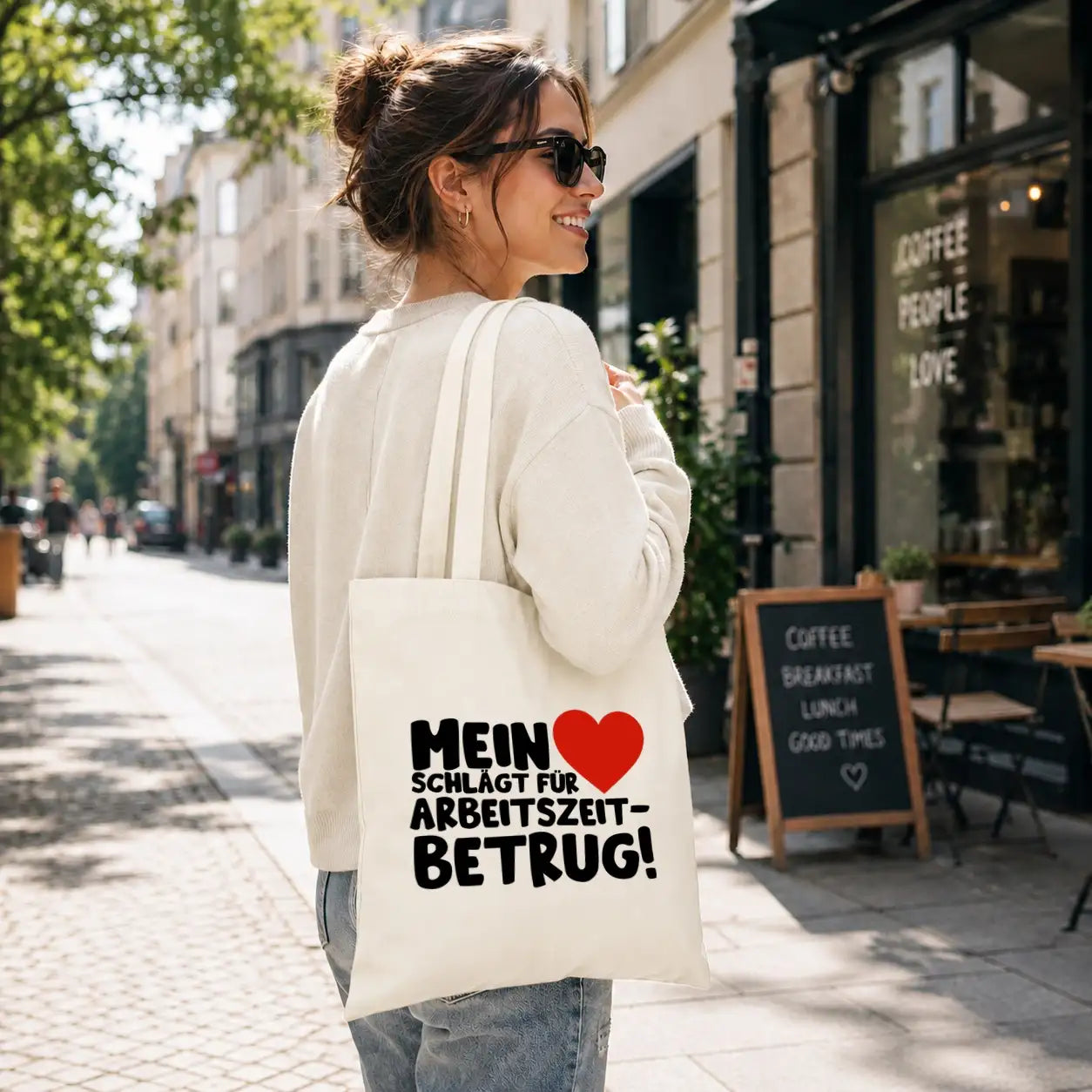 Baumwolltasche - Mein ❤ schlägt für Arbeitszeitbetrug!