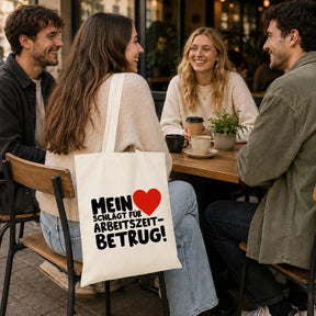 Baumwolltasche - Mein ❤ schlägt für Arbeitszeitbetrug!