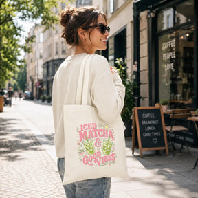 Baumwolltasche - Iced Matcha & Good Vibes Matcha made me happy Sip · Smile · Feel Good