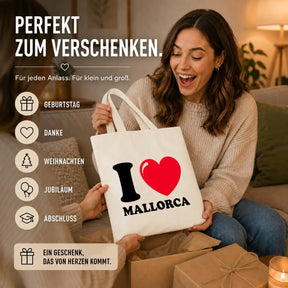 LIEBTASTISCH® Baumwolltasche I ❤ Mallorca - Malle Accessoires Mallorca bedruckt Outfit Damen - Stofftasche Beutel Einkaufsbeutel Party JGA - Klein - Ballermann - {FARBE}