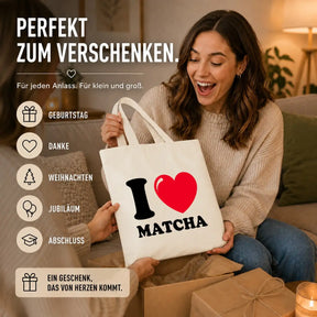 Baumwolltasche - I ❤ Matcha
