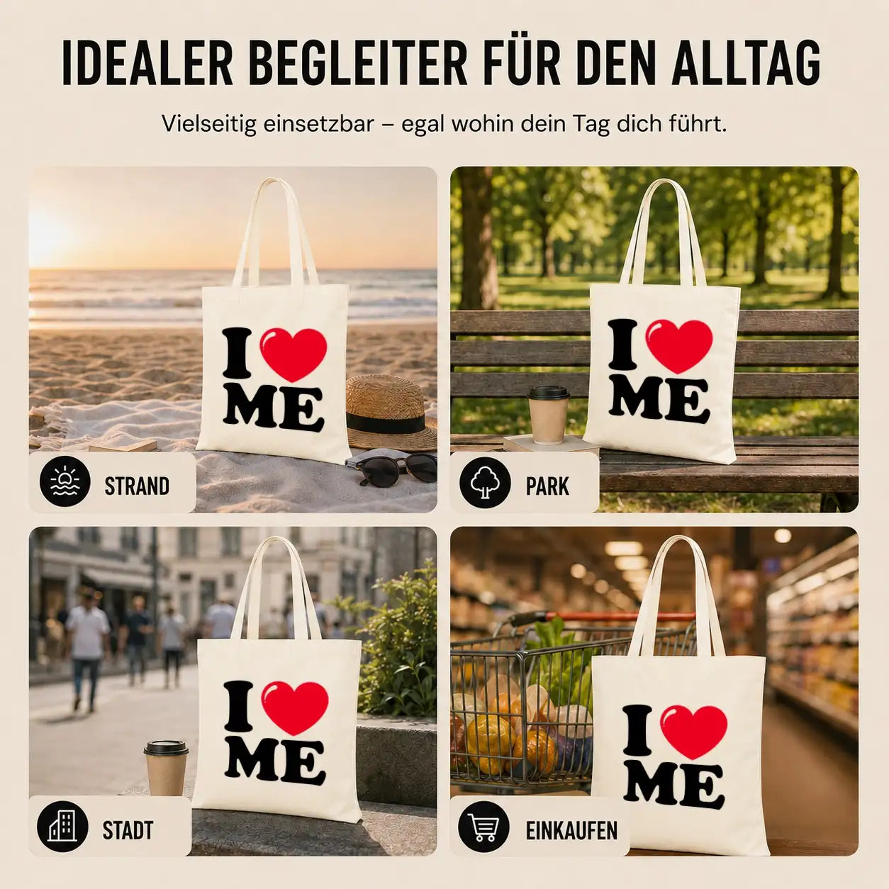 Baumwolltasche - I ❤ ME