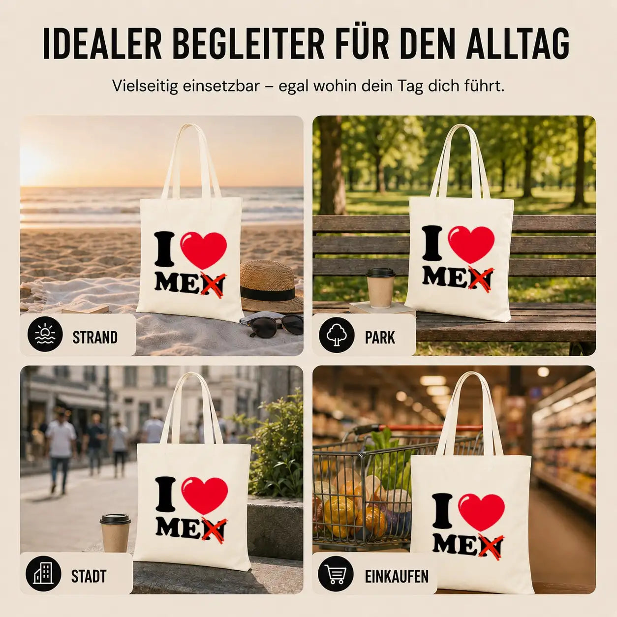 Baumwolltasche - I ❤️ ME