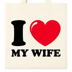 Baumwolltasche - I ❤️ my wife