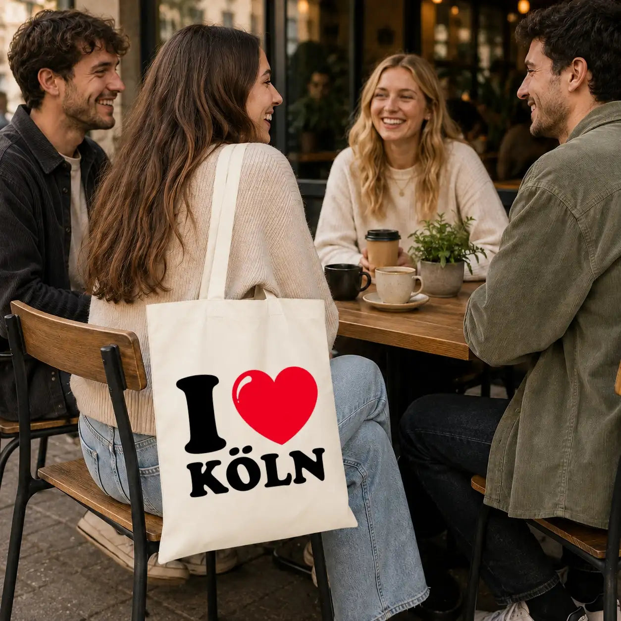 LIEBTASTISCH® Baumwolltasche I ❤ Köln - Stofftasche Beutel Karneval kölsch bedruckt - Kamellebeutel Wurfbeutel für Kölner Fanartikel - Köl - Dom - {FARBE}