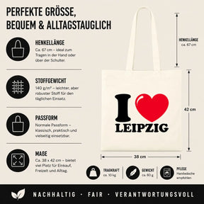 Baumwolltasche - I ❤ Leipzig