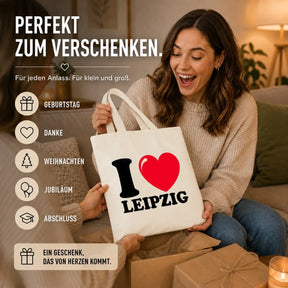 Baumwolltasche - I ❤ Leipzig