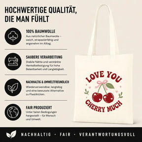 Baumwolltasche - Love You Cherry Much Motiv