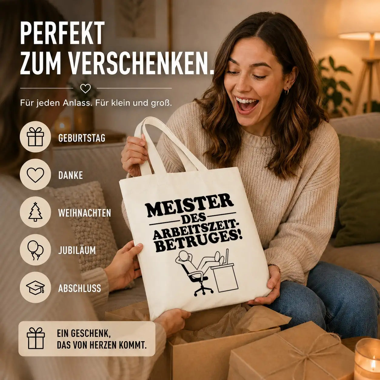 Baumwolltasche - Meister des Arbeitszeitbetruges!