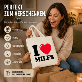 Baumwolltasche - I ❤ Milfs
