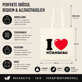 Baumwolltasche - I ❤ Nürnberg