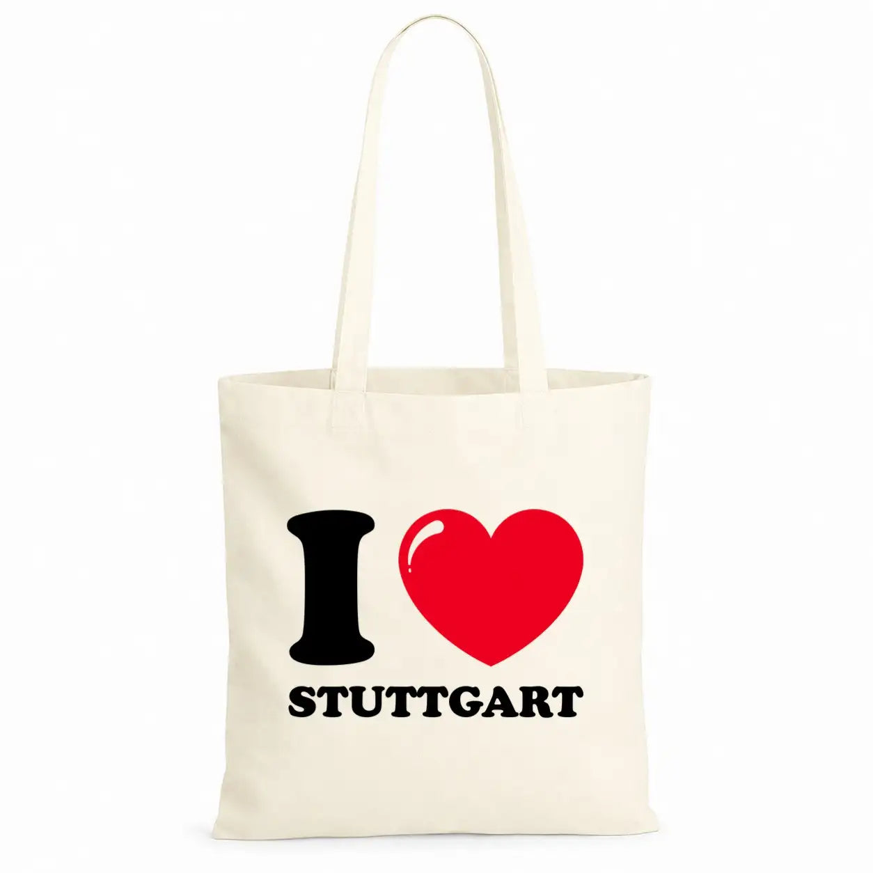 LIEBTASTISCH® Baumwolltasche I ❤ Stuttgart - Einkaufsbeutel bedruckt mit langem Henkel - Stofftasche Beutel für Damen Herren - Schwarz - Groß - Erzieherin - {FARBE}