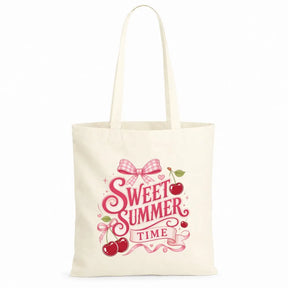 Baumwolltasche - Sweet Summer Time mit Kirschen und Schleife