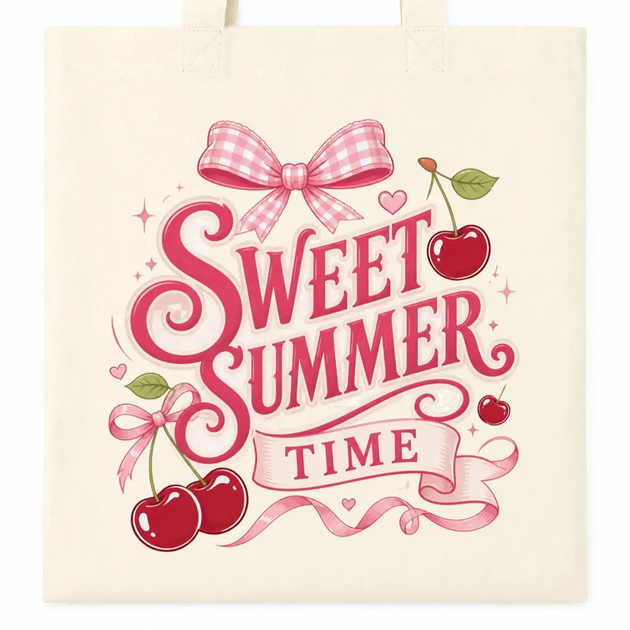 Baumwolltasche - Sweet Summer Time mit Kirschen und Schleife