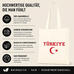 Baumwolltasche - Türkiye Motiv mit Flagge