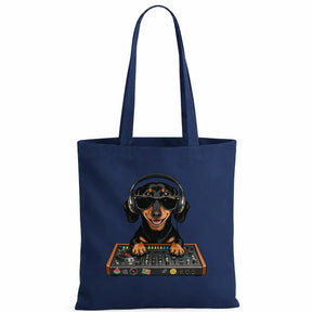 Baumwolltasche - Dackel DJ mit Sonnenbrille