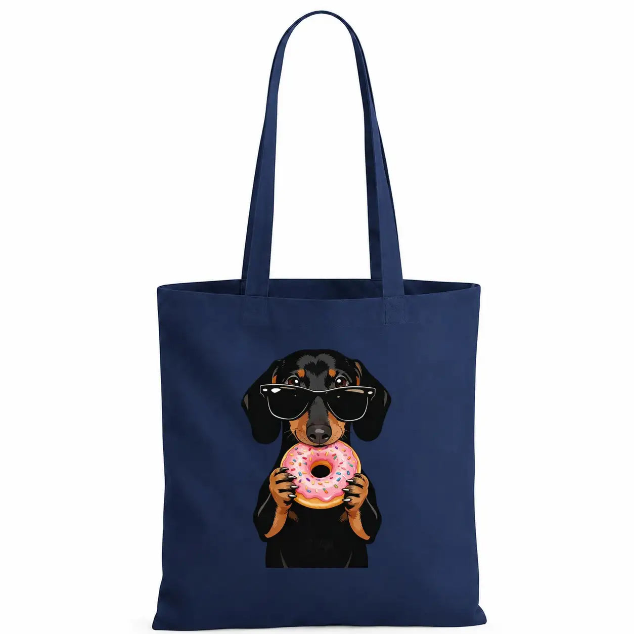 Baumwolltasche - Dackel Sonnenbrille Donut