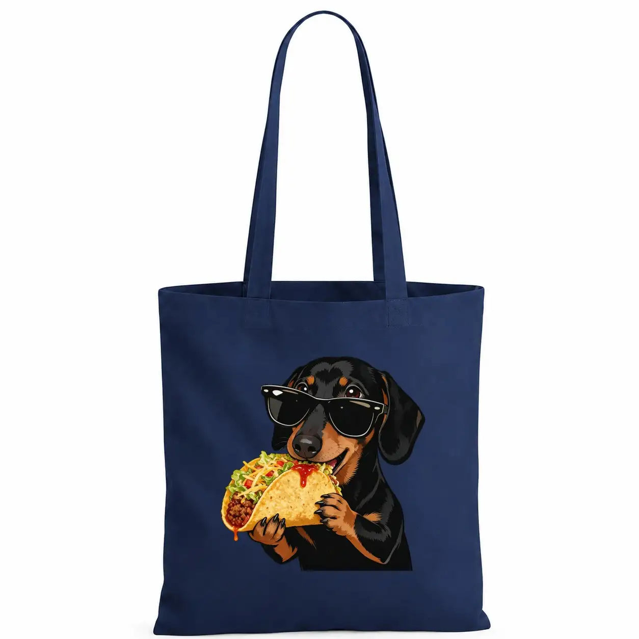 Baumwolltasche - Dackel Sonnenbrille Taco