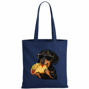 Baumwolltasche - Dackel Sonnenbrille Taco