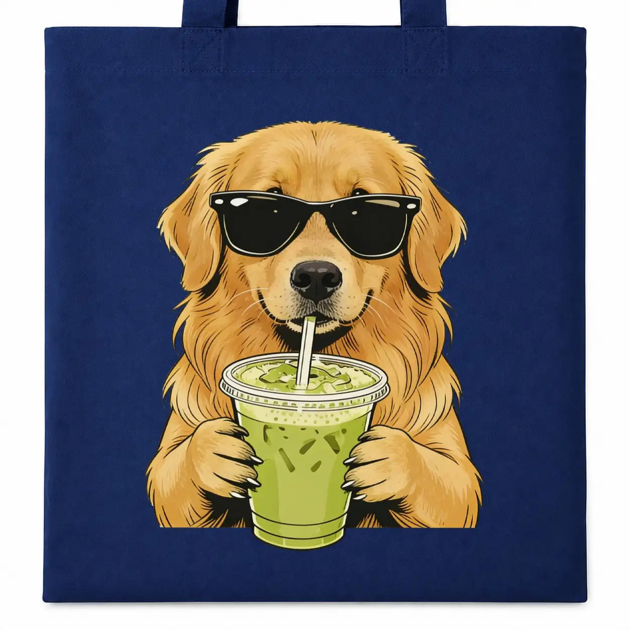 Baumwolltasche - Golden Retriever mit Sonnenbrille