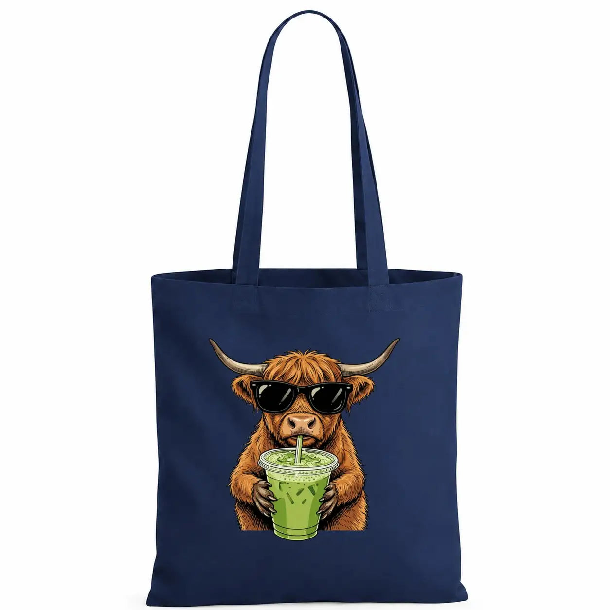 Baumwolltasche - Highland Rind mit Sonnenbrille