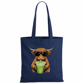 Baumwolltasche - Highland Rind mit Sonnenbrille