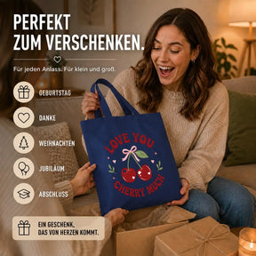 Baumwolltasche - Love You Cherry Much mit süßen Kirschen